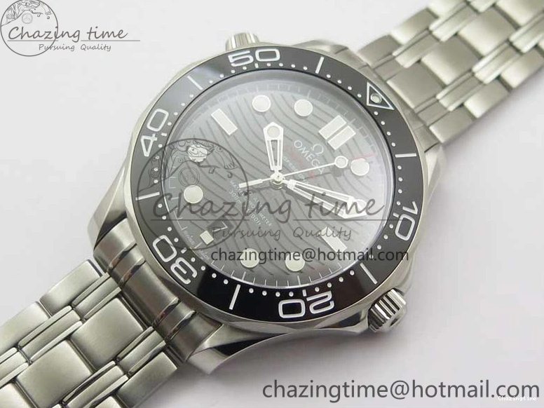 0502 EasyCare Seamaster Diver 300M ORF 1:1 Best Edition Black Ceramic Black Dial on SS Bracelet A 7870
